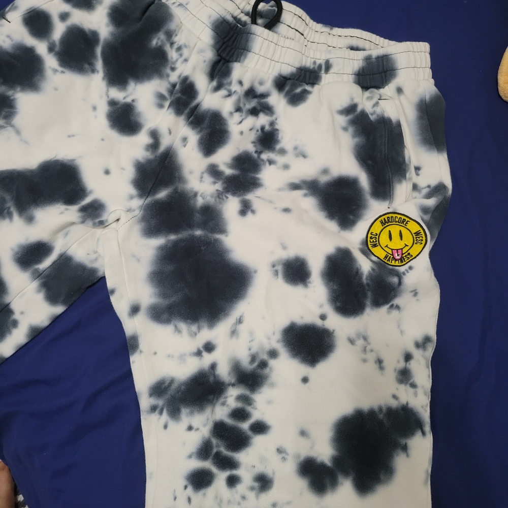 Wesc Black and White Tie-Dye Kids Joggers